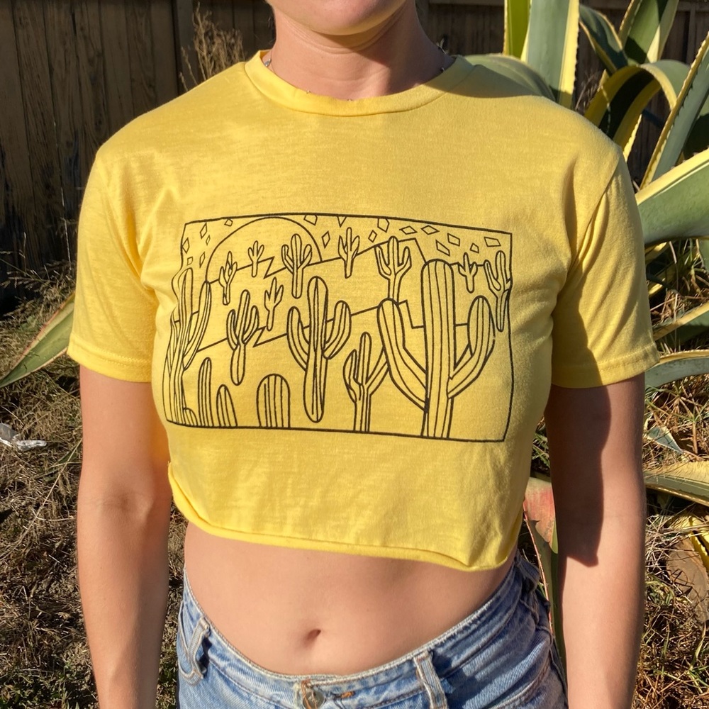 Yellow Desert Cropped Tee